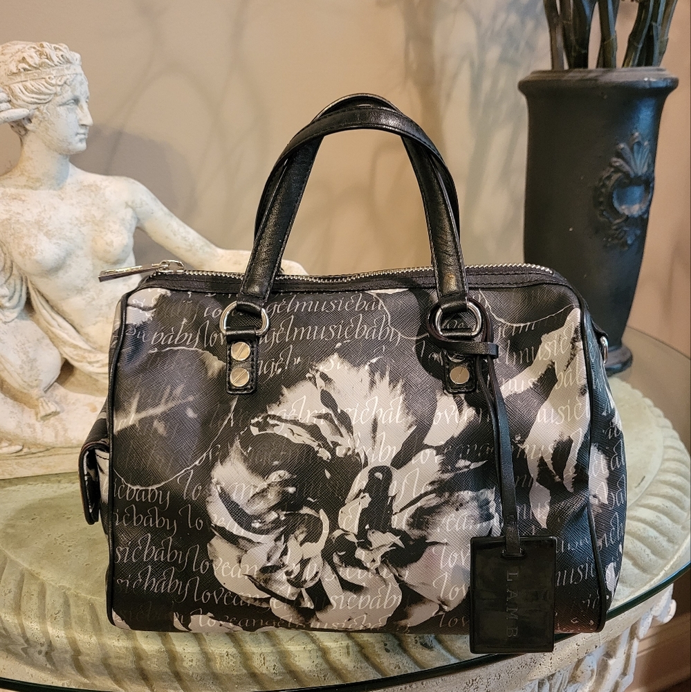 L.A.M.B. Caligraphy Roses LOVE ANGEL MUSIC BABY Handbag #185